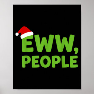Affiche Beurk Personnes Chapeau de Père Noël Drôle de Noël