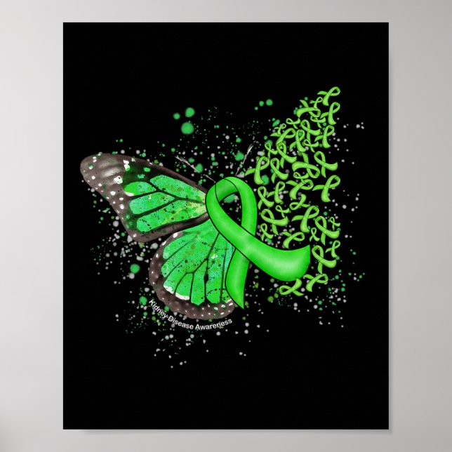 Affiche Beurre à goutte vert Ruban maladie rénale Awa (Devant)