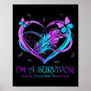 Affiche Beurre Coeur Je Suis Survivant Suicide Prévention