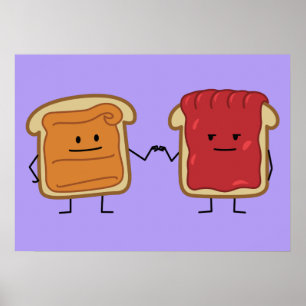 Affiche Beurre d'arachide et Jelly Fist Bump amis toast
