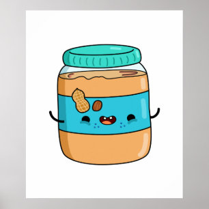 Affiche Beurre d'arachide Kawaii mignon