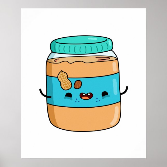 Affiche Beurre d'arachide Kawaii mignon (Devant)