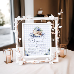 Affiche Beurre de nuit Bleu bleuet Pancake Baby Brunch