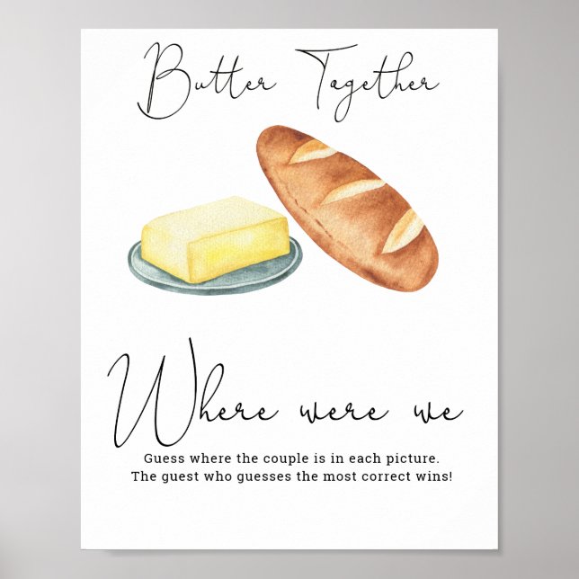 Affiche Beurre ensemble douche nuptiale - Où Étions-nous (Devant)