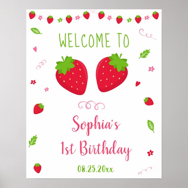 Affiche Beurre mignonne Berry Sweet Anniversaire Bienvenue (Devant)