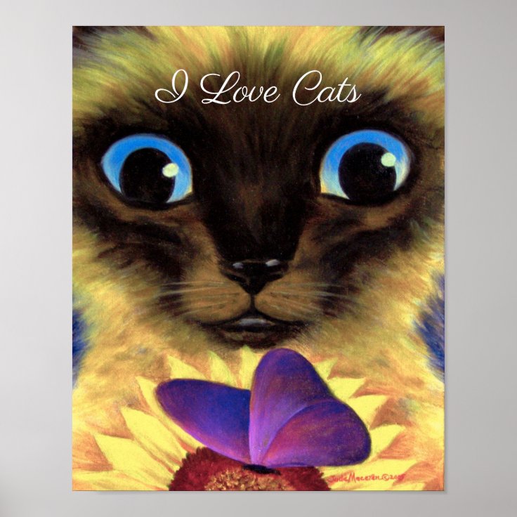 Affiche Beurre Siamois J Aime Les Chats Peinture Personnal Zazzle Fr Affiche Beurre Siamois J Aime Les Chats Peinture Personnal Zazzle Fr