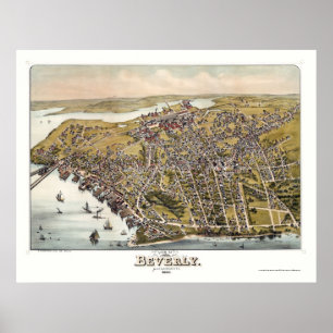 Affiche Beverly, carte panoramique de mA - 1886