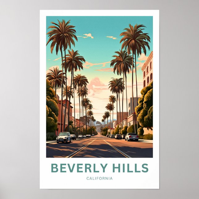 Affiche Beverly Hills California Travel Imprimer (Devant)