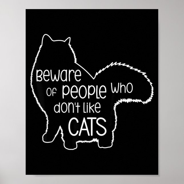 Affiche Beware Of People Who Don't Like Cats Funny Fluffy  (Devant)