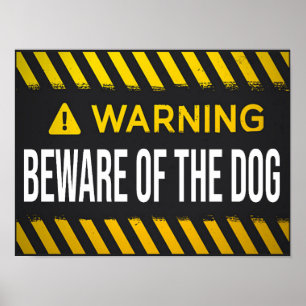 Affiche Beware of the Dog Sign
