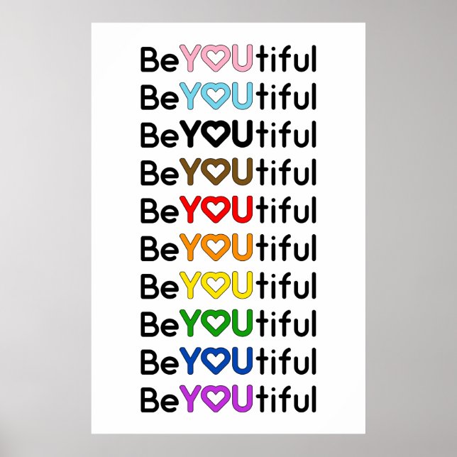 Affiche BeYOUtiful Progress Pride Rainbow Flag  (Devant)