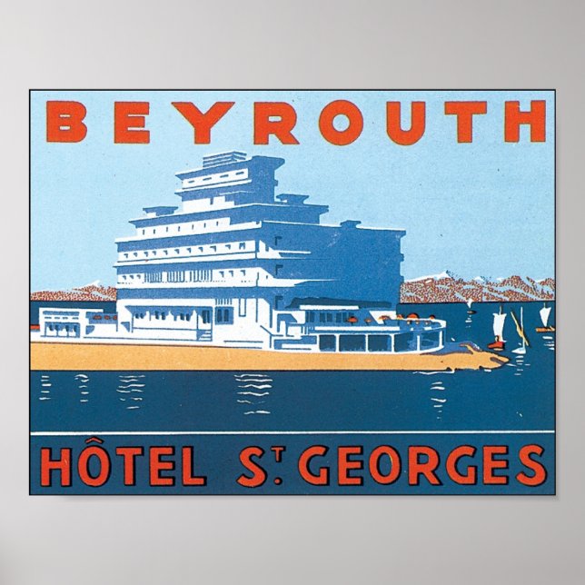 Affiche Beyrouth, Hotel St. Georges (Devant)