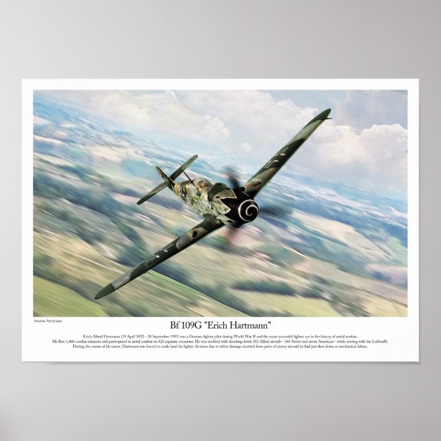 Affiche Bf 109G-6 "Erich Hartmann" (Devant)
