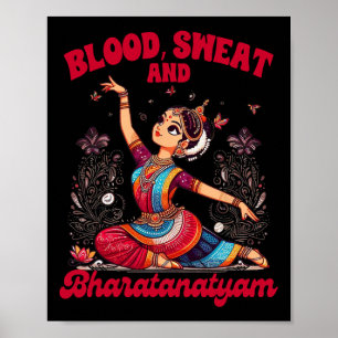 Affiche Bharatanatyam Dansant Sang Indien Une Sueur Et Bha