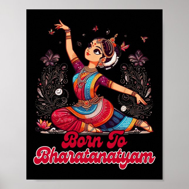 Affiche Bharatanatyam Danseur Indien Né À Bharat (Devant)