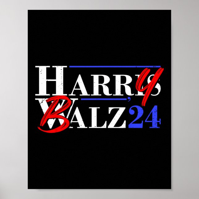 Affiche Bheimer 2024 Funny Kamala Harris Et Tim W 2024 (Devant)