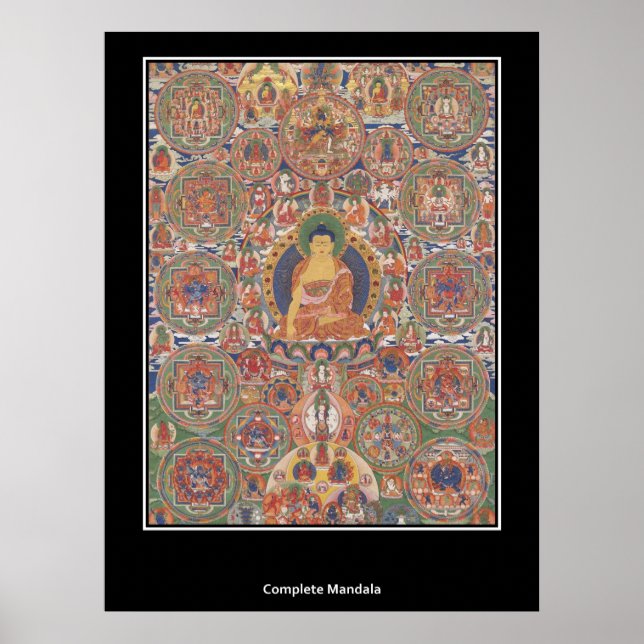Affiche bhoutanaise complète Mandala XIXe siècle (Devant)