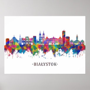 Affiche Białystok Pologne Skyline