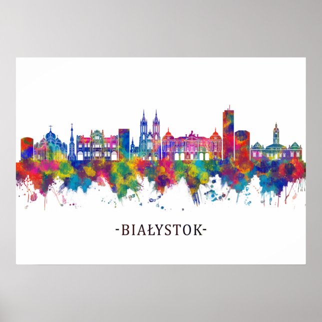 Affiche Białystok Pologne Skyline (Devant)