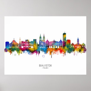 Affiche Białystok Pologne Toits