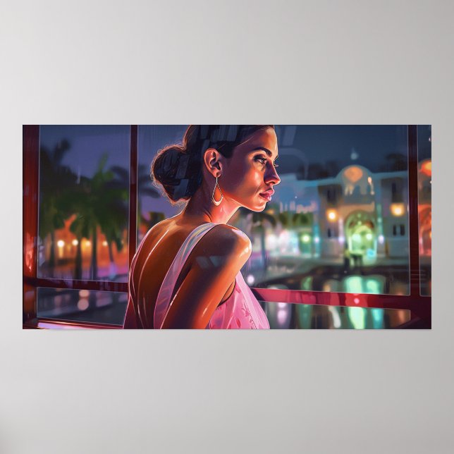 Affiche Bianca attend des amis dans un café (Devant)