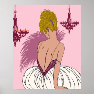 Affiche Bianca en rose et Bourgogne