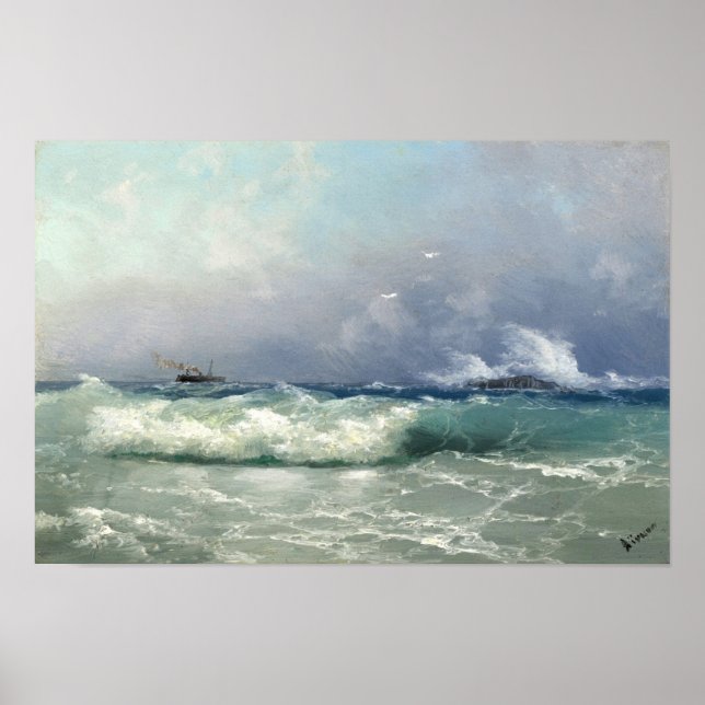 Affiche Biarritz,  Ivan Konstantinovich Aivazovsky (Devant)