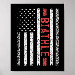 Affiche Biathle American Flag 4 juillet Biathlon moderne