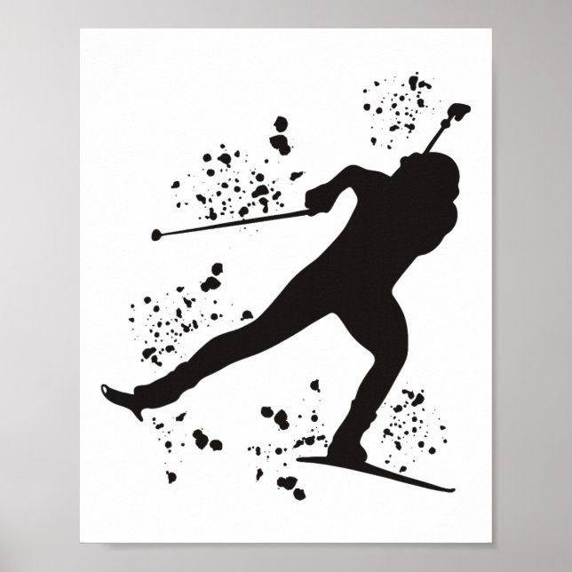 Affiche Biathlète Biathlon de ski nordique 8 (Devant)