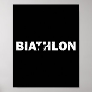 Affiche Biathlète de biathlon drôle tirant sur une cible d