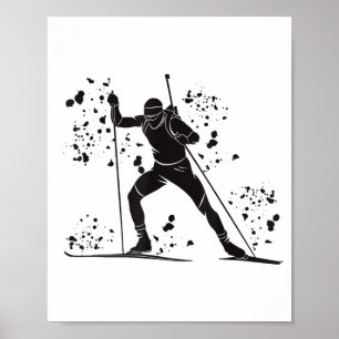 Affiche Biathlète ski nordique biathlon