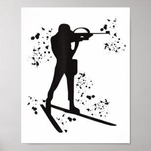 Affiche Biathlète ski nordique biathlon