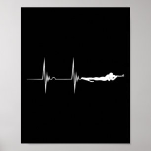 Affiche Biathlète tir Sport Heartbeat Ekg Pulse Biath