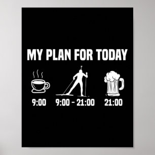 Affiche Biathlon Biathlète Plan Aujourd'hui Café Bière Ski