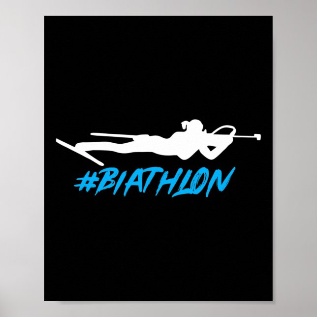 Affiche Biathlon Biathlète Ski de fond Cible Sho (Devant)