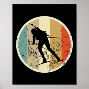 Affiche Biathlon Biathlète Ski Sports d'hiver Neige