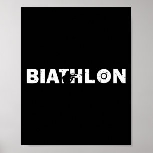 Affiche Biathlon Drôle Biathlète Tir Ski Cible Sp