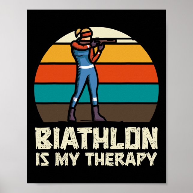 Affiche Biathlon Drôle Ski d'hiver Amateurs de ski (Devant)