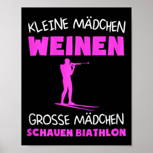 Affiche Biathlon féminin Ski Biathlet Sports d'hiver Cadea
