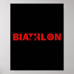 Affiche Biathlon Funny Biathlète tir Cible Ski Sp