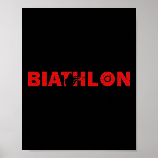 Affiche Biathlon Funny Biathlète tir Cible Ski Sp (Devant)