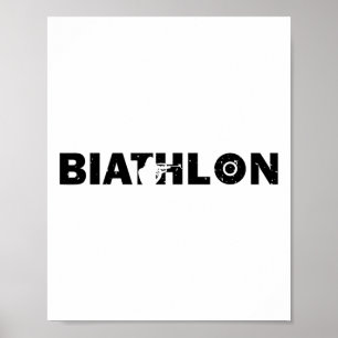 Affiche Biathlon Funny Biathlète tir Cible Ski Sp