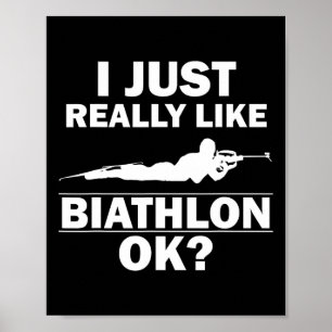 Affiche Biathlon Funny Prone Position Biathlète Tir S