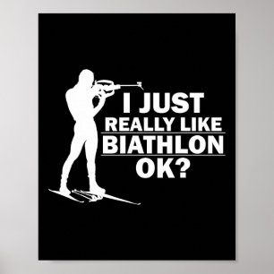 Affiche Biathlon Funny Prone Position Biathlète Tir S