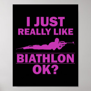 Affiche Biathlon Funny Prone Position Biathlète Tir S