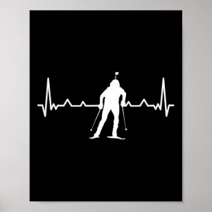 Affiche Biathlon Rythme cardiaque Ski de fond Sports d'hiv