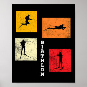 Affiche Biathlon Ski de fond Biathlète Hiver Spo