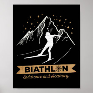 Affiche Biathlon Ski de fond Biathlète tir