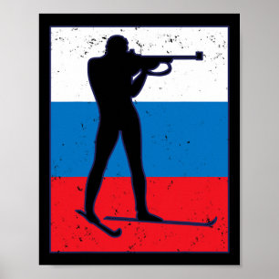 Affiche Biathlon Ski Ski Sports d'hiver Cross-country Rus