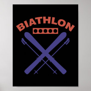 Affiche Biathlon Ski Ski Sports d'hiver Ski de fond